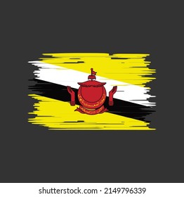 Pincel de bandera de Brunéi. Bandera nacional