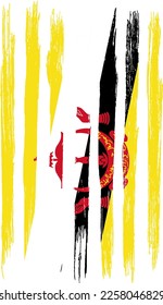 Brunei flag with brush paint textured isolated  on png or transparent background