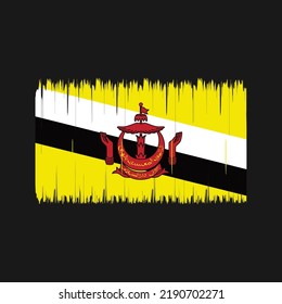 Brunei Flag Brush Strokes. National Flag