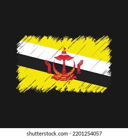 Brunei Flag Brush Strokes. National Flag