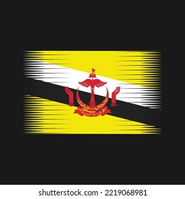 Brunei Flag Brush Strokes Painted