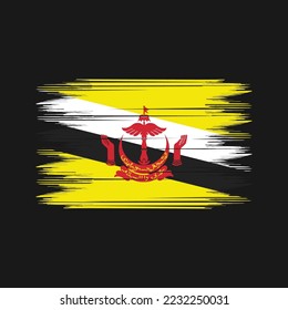 Ilustración del vector del pincel de bandera de Brunéi