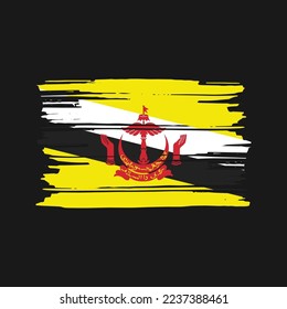 Brunei Flag Brush Vector Illustration
