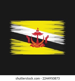 Brunei Flag Brush Vector Illustration