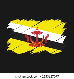 Brunei Flag Brush Vector Illustration