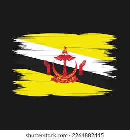 Brunei Flag Brush Vector Illustration