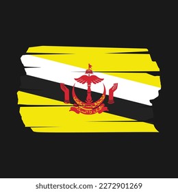 Brunei Flag Brush Vector Illustration