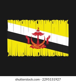 Ilustración del vector del pincel de bandera de Brunéi