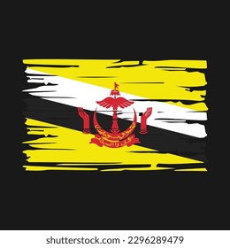 Ilustración del vector del pincel de bandera de Brunéi