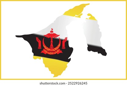 Brunei Flag Design and Brunei Map Design