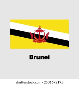 Brunei flag design vector illustration on a gray background for graphic and web design.