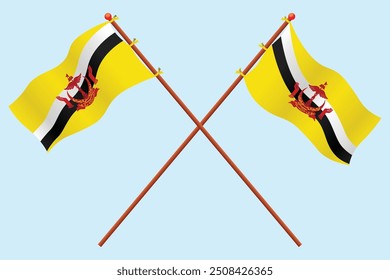 Ilustração do ícone da Bandeira de Brunei. Para a educação sobre o país de Brunei e o símbolo do Dia da Independência de Brunei Darussalam.