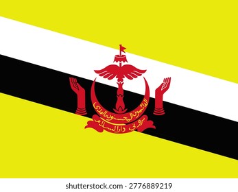 Brunei flag icon, Brunei national flag. Vector illustration.
