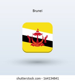 Brunei flag icon. Vector illustration.