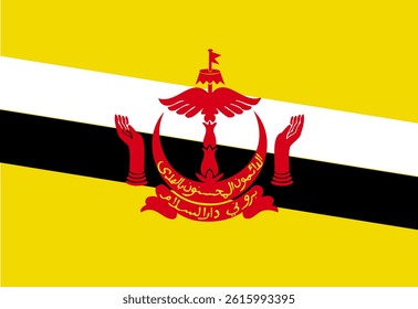 Brunei  flag illustrator country flags symbol nation  