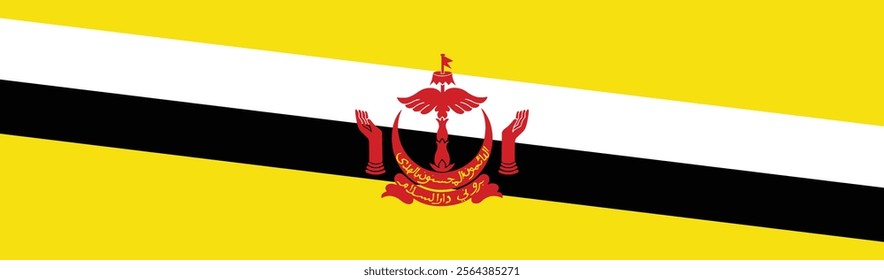 Brunei flag long banner digital vector illustration