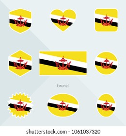 Brunei flag. National flag of Brunei. Brunei vector flag button. Brunei independence day.