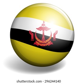 Brunei flag on round button