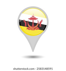 brunei flag pin vector design