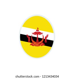 Brunei flag. Brunei round flag.
