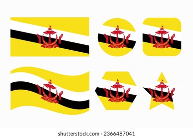 Bandera de Brunéi simple ilustración del día de la independencia o elección