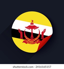Brunei Flag Sticker Vector Illustration