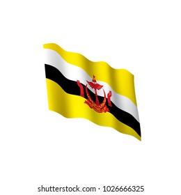 Brunei flag, vector illustration on a white background