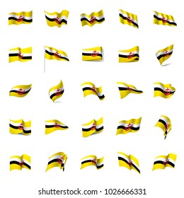 Brunei flag, vector illustration on a white background