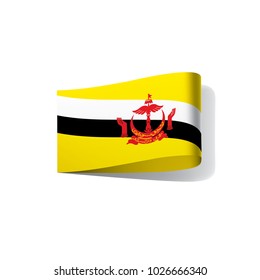 Brunei flag, vector illustration on a white background