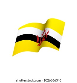 Brunei flag, vector illustration on a white background