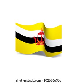 Brunei flag, vector illustration on a white background