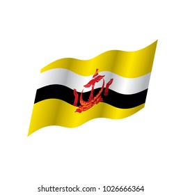 Brunei flag, vector illustration on a white background