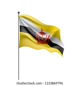 Brunei flag, vector illustration on a white background