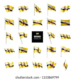 Brunei flag, vector illustration on a white background