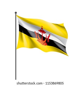 Brunei flag, vector illustration on a white background