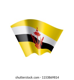 Brunei flag, vector illustration on a white background