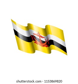 Brunei flag, vector illustration on a white background