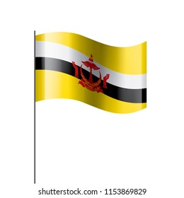 Brunei flag, vector illustration on a white background