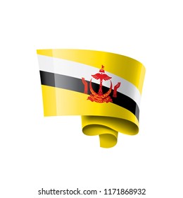 Brunei flag, vector illustration on a white background