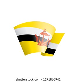 Brunei flag, vector illustration on a white background