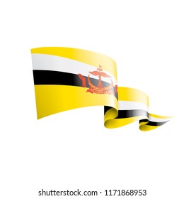 Brunei flag, vector illustration on a white background
