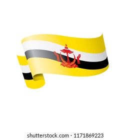 Brunei flag, vector illustration on a white background