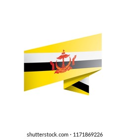 Brunei flag, vector illustration on a white background