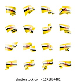 Brunei flag, vector illustration on a white background