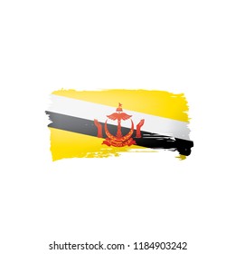 Brunei flag, vector illustration on a white background.