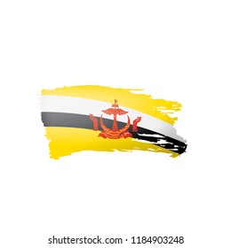 Brunei flag, vector illustration on a white background.