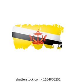 Brunei flag, vector illustration on a white background.