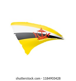 Brunei flag, vector illustration on a white background.