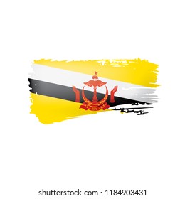 Brunei flag, vector illustration on a white background.