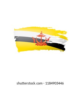 Brunei flag, vector illustration on a white background.